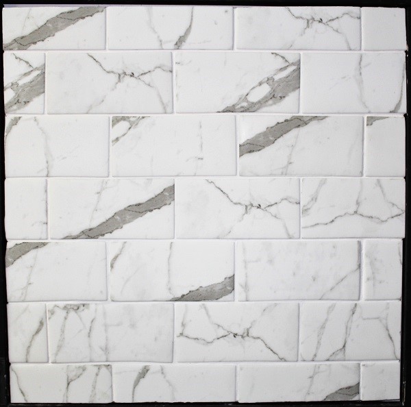 Marble look subway tile